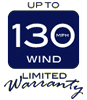 UP TO 130 MPH LIMITED WIND WARRANTY