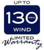 UP TO 130 MPH LIMITED WIND WARRANTY